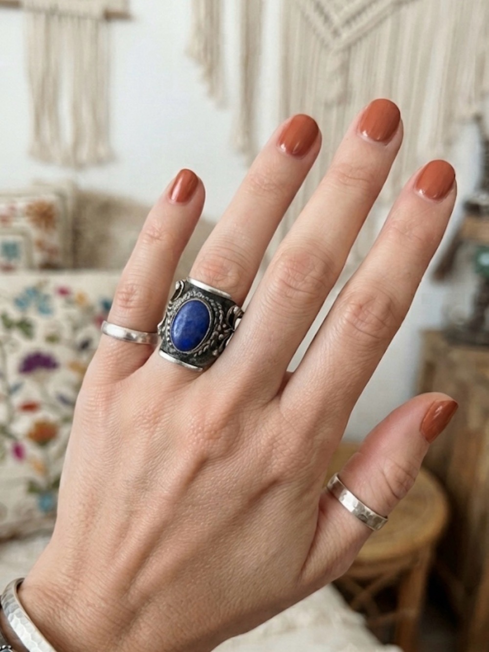vintage  Lapis Statement Ring Ring size 8